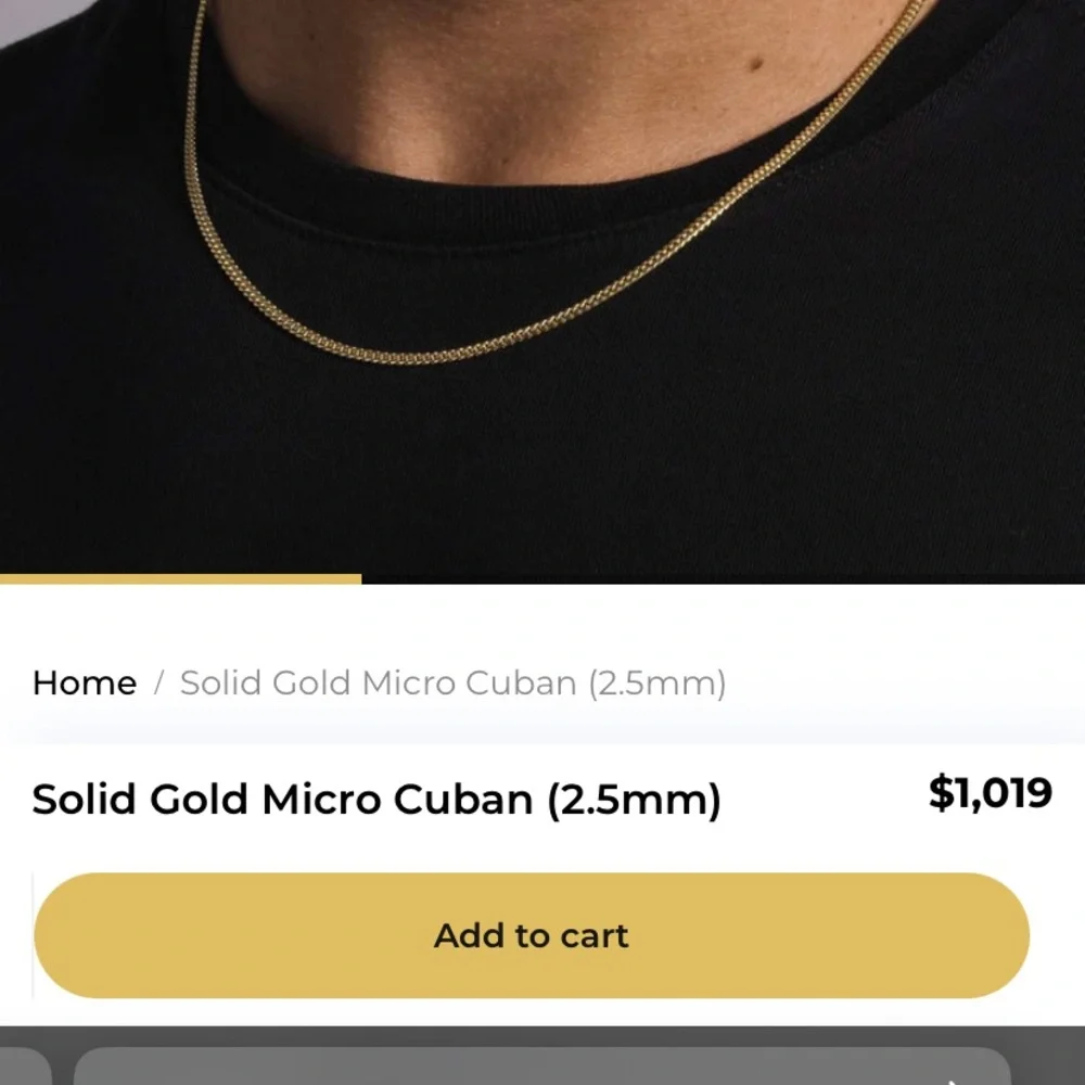 Micro Cuban Chain solid gold - Picture 5 of 5